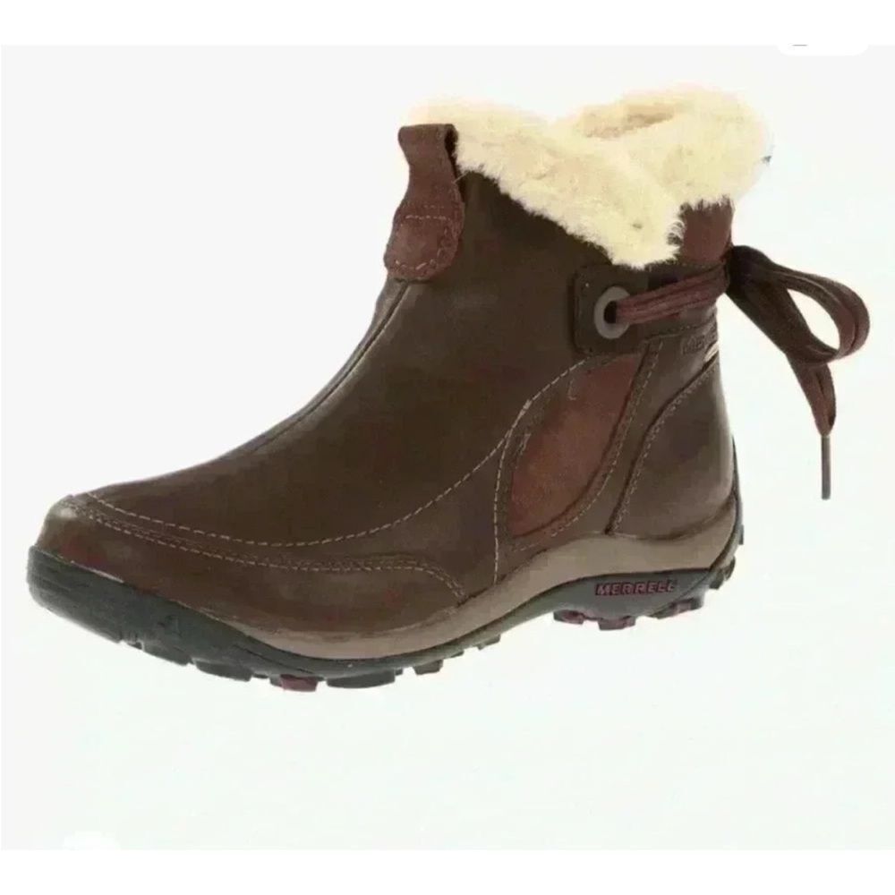 Merrell Misha Brown Leather Insulated Waterproof Winter Boots Size Size 7.5